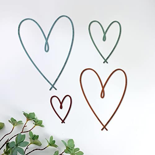 Pangda 4 Pieces Gold Metal Heart Wall Decor Ornaments, Multi Colors by Pangda
