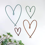 Pangda 4 Pieces Gold Metal Heart Wall Decor Ornaments, Multi Colors by Pangda