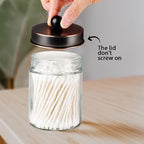 Amolliar Apothecary Jar Bathroom Storage Qtip Holder Glass, ORB 2Pack - Image 5