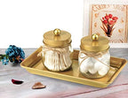 SheeChung Metal Vanity Tray, Bathroom Tray for Perfume Makeup Jewelry, Gold - Image 6