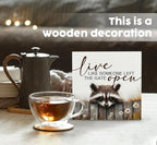 Raccoon Sign - Live Like Someone Left The Gate Open Wooden Box Signs, Raccoon Decor, Farmhouse Trash Panda Wood Decoration Home Decor For Desk Table Shelf 8x8 Inch Decorative Signs & Plaques - Image 2