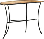 Half Circle Side Table 43.3x15.7x30.3 Inches Solid Mango Wood - Image 5