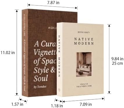 Refined Decorative Books for Home Decor, Set of 2 Linen Faux Books with Hidden Storage, Coffee Table Books for Shelf and Entryway Decor - Image 7