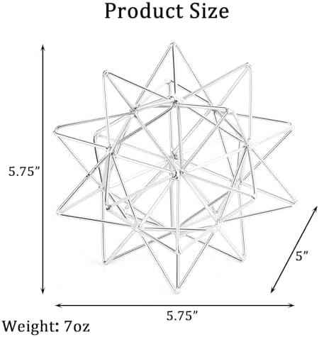 Metal Geometric Table Top Decor, 3D Sliver Spheres Decorative Accents Balls, Iron Abstract Sculpture Objects for Home Decor, Coffee Table Top Decorations for Home Office Living Room Bedroom Decor - Image 3