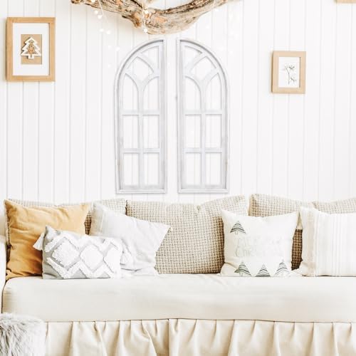 Set of 2 Cathedral Arch Window Frame Wall Decor - 36" Large Wood Wall Art - Image 6