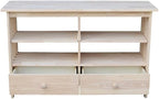 IC International Concepts, Mission Entertainment/TV Stand, Solid Real Wood - Image 4
