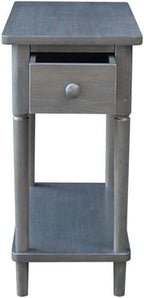IC INTERNATIONAL CONCEPTS Solid Wood Narrow Side Table in Heather Gray Antique - Image 5