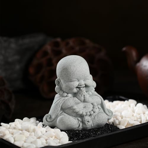 Landical Buddha Sandstone Statues Zen Monk Sculptures,Prayer Buddha - Image 4