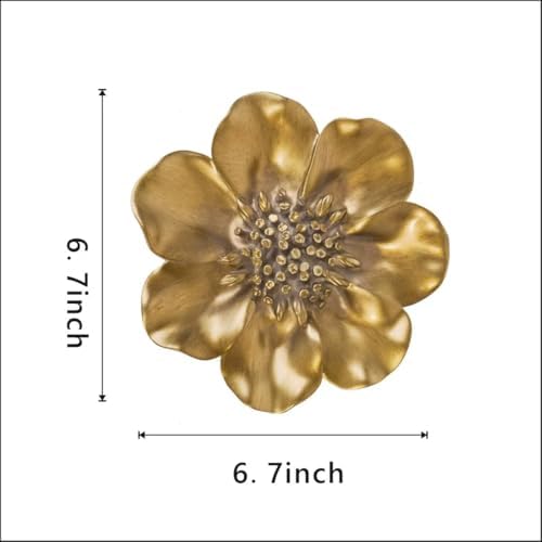 S-MANTIS Vintage Wall Sculpture,Antique Pediment,Hallway Wall Art,Hand Painted Flower Wall Decoration Accent Artworks for Indoor Kitchen Bedroom Living Room Office Outdoor Garden Patio (Bronze) - Image 2