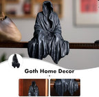 Tabletop Gothic Figurine Grim Reaper Statue - Gothic Spooky Sculpture for Garden or Bookshelf - 5.9 inch Mysterious Resin Dedor - Bookshelf Decor Fantasy. - Image 3