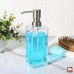GMISUN Glass Soap Dispenser with Stainless Steel Pump, Clear Hand Soap Dispenser for Bathroom, 12 fl oz/350ml Dish Dispensers for Kitchen, Modern Refillable Liquid Soap Lotion Bottle for Countertop - Image 6