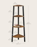 VASAGLE 4-Tier Corner Shelf Stand, Modern Ladder Shelf - Image 3