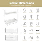 Forbena White 2 Tier Bathroom Organizer Countertop, Small Counter Top Organizer for Bathroom Decor, Modern Kitchen Counter Shelf for Snack, Vanity Makeup Organizers and Storage Tray for Bedroom - Image 2