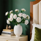Artificial Flowers Artificial Roses Fake Roses 23.2In Long Stem Artificial Flowers for Tall Vase Silk Rose Suitable for Wedding Decor Valentine's Day DIY Bouquet Spring,Pattern White,20PCS - Image 5