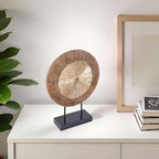 XMGZQ Wood Color Minimalist Round Statue Above Cabinet Decor Kitchen,Modern Decorative Sculpture Home Decorations for Living Room Coffee Table,Shelf Decor Items,Center Pieces Decoration - Image 6