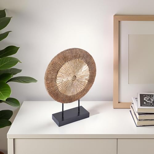 XMGZQ Wood Color Minimalist Round Statue Above Cabinet Decor Kitchen,Modern Decorative Sculpture Home Decorations for Living Room Coffee Table,Shelf Decor Items,Center Pieces Decoration - Image 6