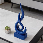 Modern Abstract Art Table Decoration,Resin Flame Statue Modern Centerpiece Ornaments for Living Room Great Gift Idea Home Decor,Collectibles (Pure Blue) - Image 5