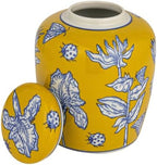 Creative Co-Op Decorative Ceramic Ginger Jar with Lid, Yellow - Image 4