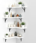 NATURE'S SOURCE Corner Floating Shelves Wall Mounted, White, Set of 4 by NATURESSOURCE