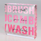 Pink Bathroom Decor, Acrylic Bathroom Decoration Sign, Cute Bath Rules Art, Aesthetic Vanity Sign for Girls, Women, Dorm Room, Restroom, Pink School Supplies Decor by Olicard