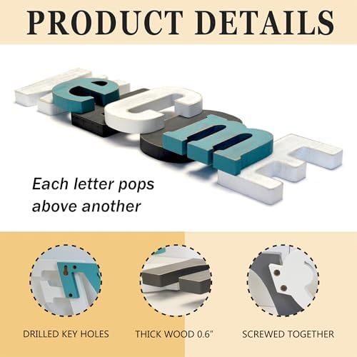 Welcome Wood Freestanding Stacking Alphabet Sign 16x5 Inches - Image 5