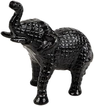 Mind Reader Lucky Wealth Elephant Figurine, Symbol of Fortune, Wealth, and Happiness, Decorative Sculpture, Cast Aluminum, Black - Image 4