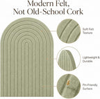 Large Arched Felt Bulletin Board, Sized 36" x 24" for Office & Wall Decor – 6 Customizable Adhesive Tiles with Pins are Perfect to Display Your Photos (Sage Green-A) - Image 3