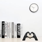 Small Heart Hands Sculpture Decor for Living Room Bedroom Bookshelf Coffe Table and Office Display, Love Finger Statue Modern Aesthetic Home Decor, Unique Gift for Wedding Christmas Birthday (Black) - Image 2