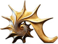 Coastal Nautical Beach Decor Gold Conch Resin Statue by Unknown