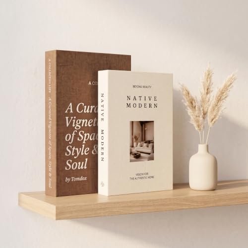 Refined Decorative Books for Home Decor, Set of 2 Linen Faux Books with Hidden Storage, Coffee Table Books for Shelf and Entryway Decor by Unknown