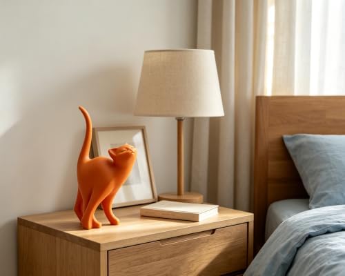 7 Inch Orange Proud Cat Statue - Image 7