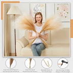7 Pcs Faux Pampas Grass-45 Inches/3.75ft Large Boho Decor Fluffy Artificial Pompas Grass Décor Tall Vase Filler for Home Wedding Decoration (Beige Gradient, 7) - Image 2