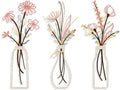Pigort 3 Pieces Metal Flowers Wall Arts - Rustic Farmhouse Style Décor Metal Wall Art Black Minimalist Flower Natural Themed Wall Decors for Home Bedroom Dining Room Housewarming (Pink Beige) by Artisinfiniteloveiseternaljustlikepi