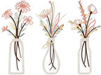 Pigort 3 Pieces Metal Flowers Wall Arts - Rustic Farmhouse Style Décor Metal Wall Art Black Minimalist Flower Natural Themed Wall Decors for Home Bedroom Dining Room Housewarming (Pink Beige) by Artisinfiniteloveiseternaljustlikepi