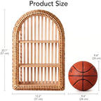 Rattan Wall Shelf - 3 Tier Boho Arched Wicker Hanging Shelves - Image 3