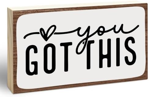 3x5 Encouragement Wooden Block Sign, You Got This, Rustic by EXW