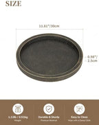 Hanobe Round Decorative Tray for Coffee Table Decor, Vintage Brass Finish - Image 5