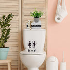 Bathroom Shelf Decor Signs, Book Stack and 3D Round Signs With Fake Plants, Funny Wooden Decor for Restroom Shelf Guest Bathroom (Flush the toilet) - Image 7