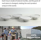 Marble Decorative Tray, 7" Round Marble Tray for Coffee Table - Image 3