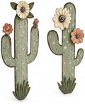 flangairy 2 Pcs Metal Cactus Wall Art, Southwestern Decor for Bathroom by flangairy