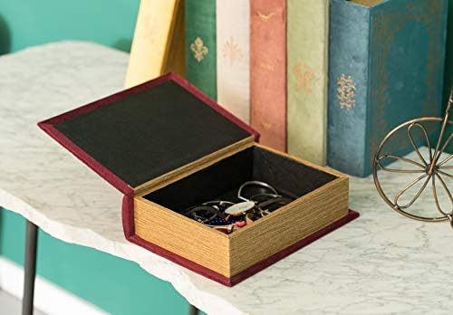VW Vintiquewise Decorative Vintage Book Shaped Trinket Storage Box - Red - Image 3