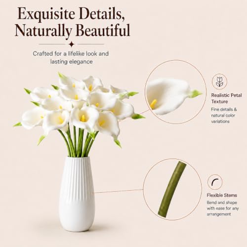 Mandy's 12pcs White Calla Lily Artificial Flowers - Image 4