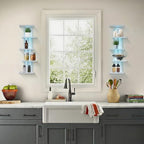Homaterial 5 Tiers Floating Shelves with Built-in Lights, White - Image 2