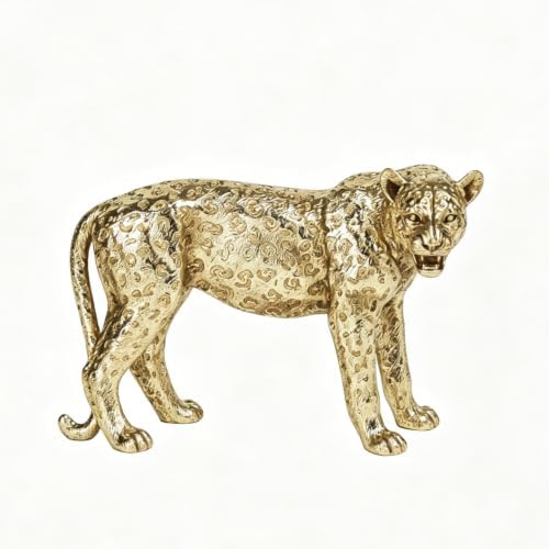 Guichifun Leopard Statue Home Decor Accents - Cheetah Figurines for Shelf Bookshelf TV Stand Decor Bedroom Office Decorations Ideal Gift for Animal Lovers 11.7 x 5.6 x 8.2 Inch by Guichifun