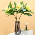 XIYUAN 35.5 Inch Artificial Frangipani Flower 2 Pack Lifelike Real Touch Artificial Plumeria Flowers,for Home Vase Garden Decoration Party Wedding Bouquet (Yellow) - Image 6