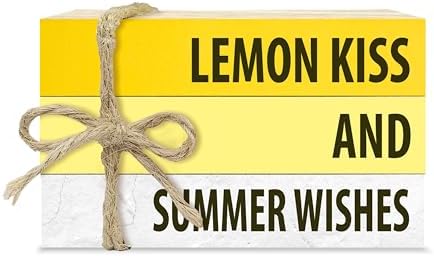 Mini Decorative Books For Home Decor, Small Summer Colourful Faux Wood Book Stack Decors, Lemon Kiss And Summer Wishes Stack Book Decor, Stack Book For Home Dinner Hall Kitchen, Three Pieces -A(35) by Unknown