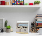 Let Them Wooden Sign, Office Decorations for Work, Let Them Mental Health Rustic Wood Box Signs 5x5 Inch, Desk Shelf Tabletop Decor for Home Cubicle Decor, Office Gifts for Coworkers Women, 15 - Image 3