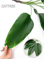 Artificial Bird of Paradise Plant, Faux Palm Plants with Real Touch Leaves Fake Banana Tree Plastic Stems for Home Room Greenery Decor Office Indoor Outdoor Garden Wedding Party DIY Decorations 2 Pack - Image 4