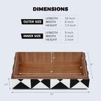 Handicrafts Home Decorative Storage Box with Lid, Black and White Decorative Remote Holder Box, Coffee Table Storage Box for Living Room, Console Table & Shelf Decor, Triangle - 10 x 6 x 2.5 - Image 2