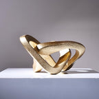 LCCCK Infinity Knot Sculpture Gold Knot Decor Object, Abstract Knick Knacks Coffee Table Modern Statue, Gold Sculpture for Home Living Room Table Ornaments and TV Stand Bookshelf Decorative - Image 3